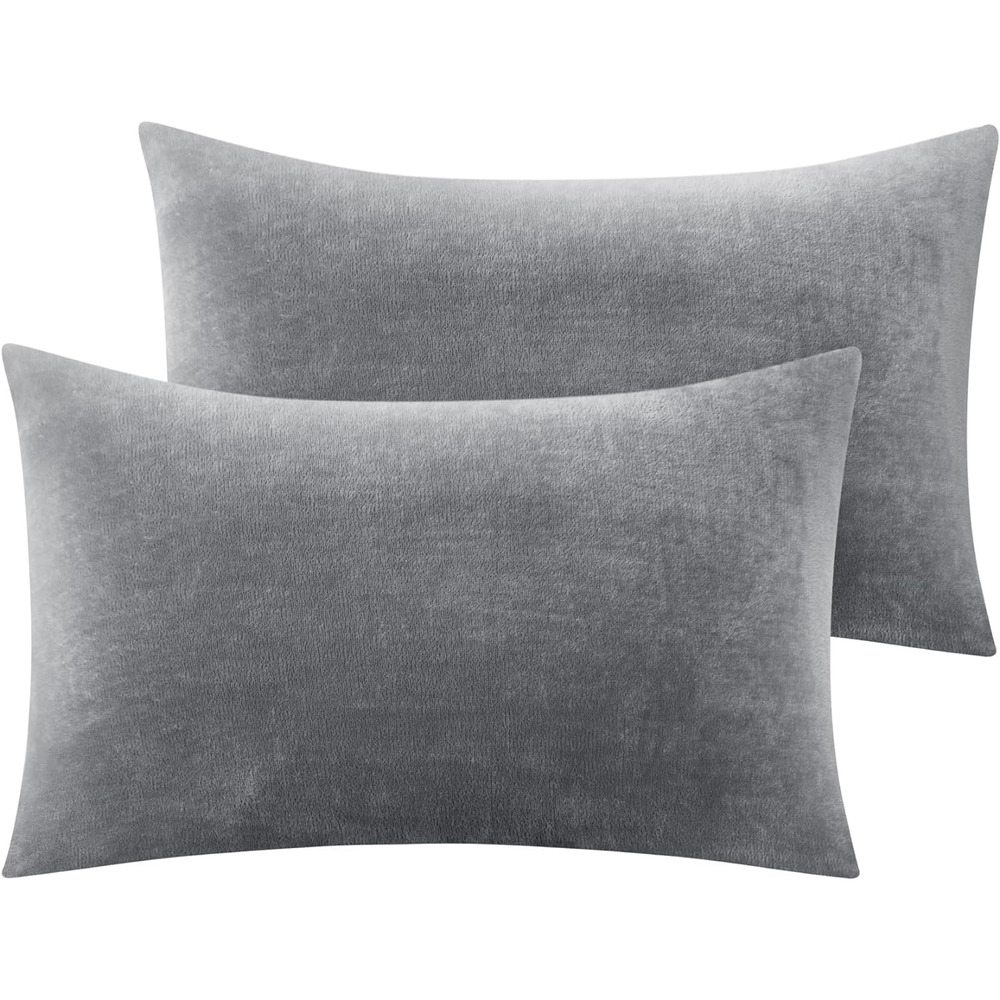 BEDELITE Flannel Pillowcases Standard Set of 2, Super Soft Fleece Pillow Case